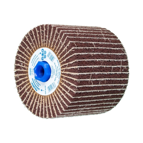 Pferd 5" x 4" x 5/8-11 POLINOX Finishing Drum - Interleafed, PNZ Type - Medium (A 80) 46790 - main